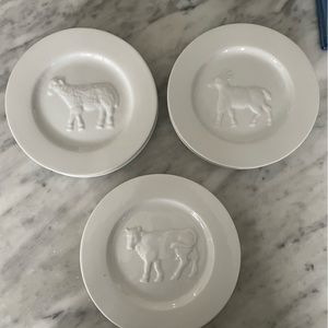 Six 7” ceramic salad/dessert animal plates